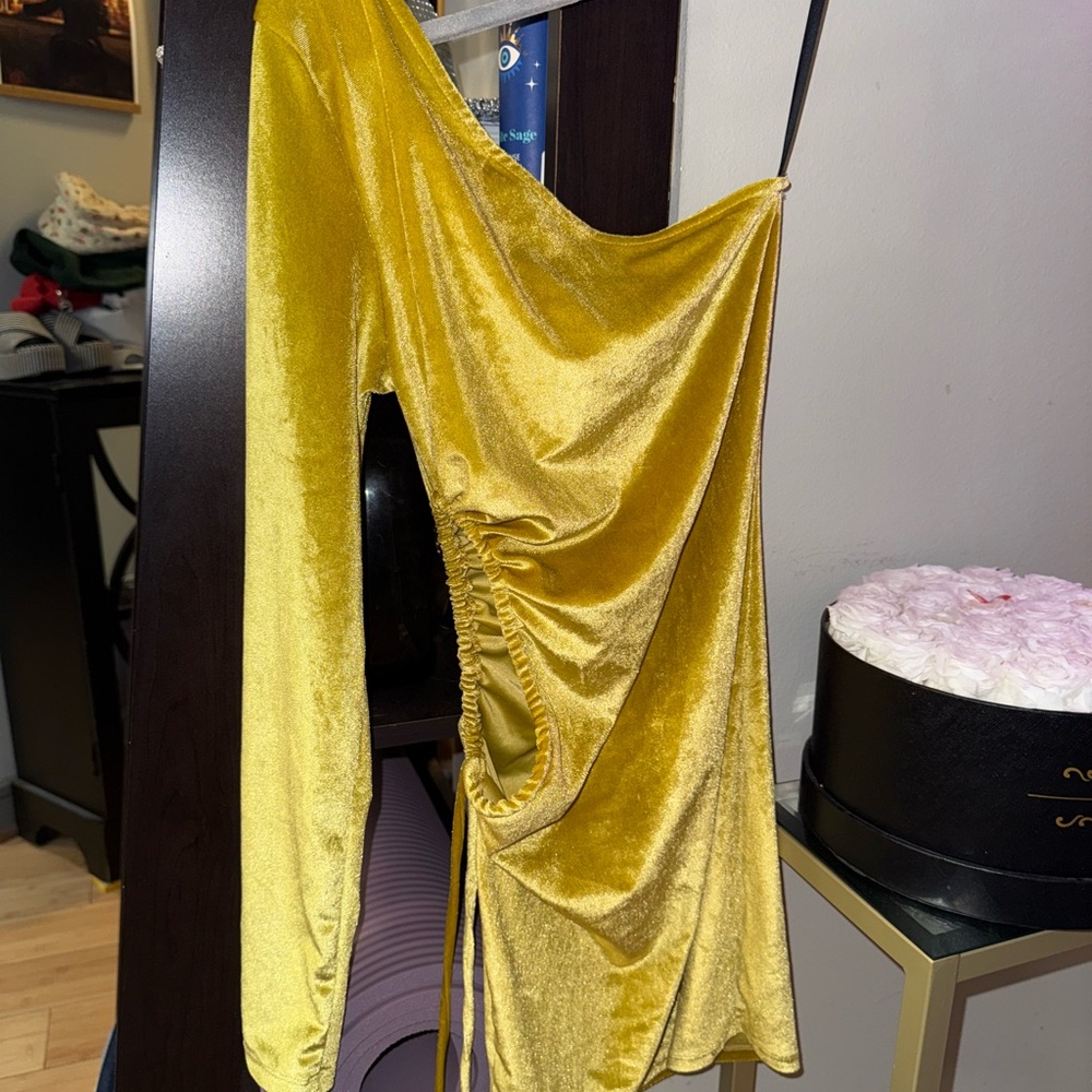 Forever 21 Gold Velvet Dress